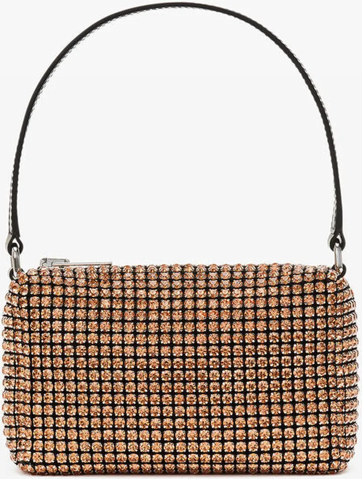 Alexander Wang Women's Heiress Medium Pouch In Crystal Mesh Faded Neon Orange