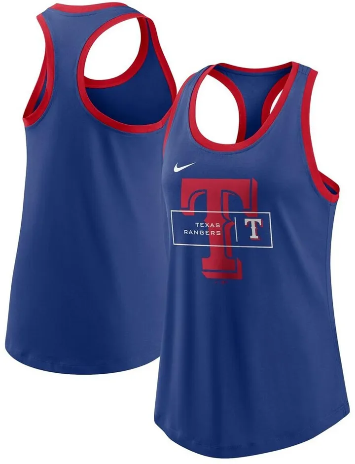 Women's Nike Royal Texas Rangers X-Ray Racerback Performance Tank Top
