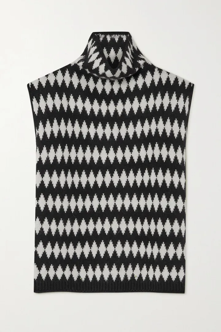 Lisa Yang - Tova Cashmere-jacquard Turtleneck Vest - Black