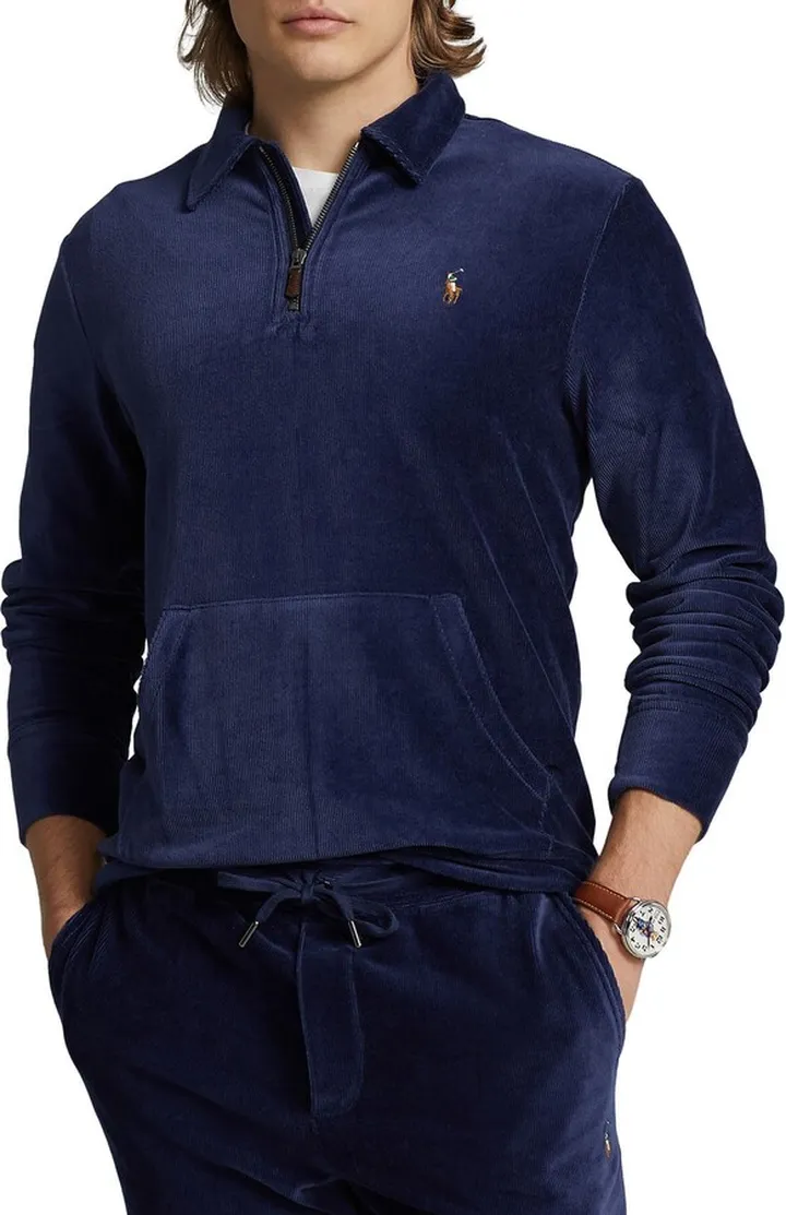 Ribbed Quarter-Zip Pullover