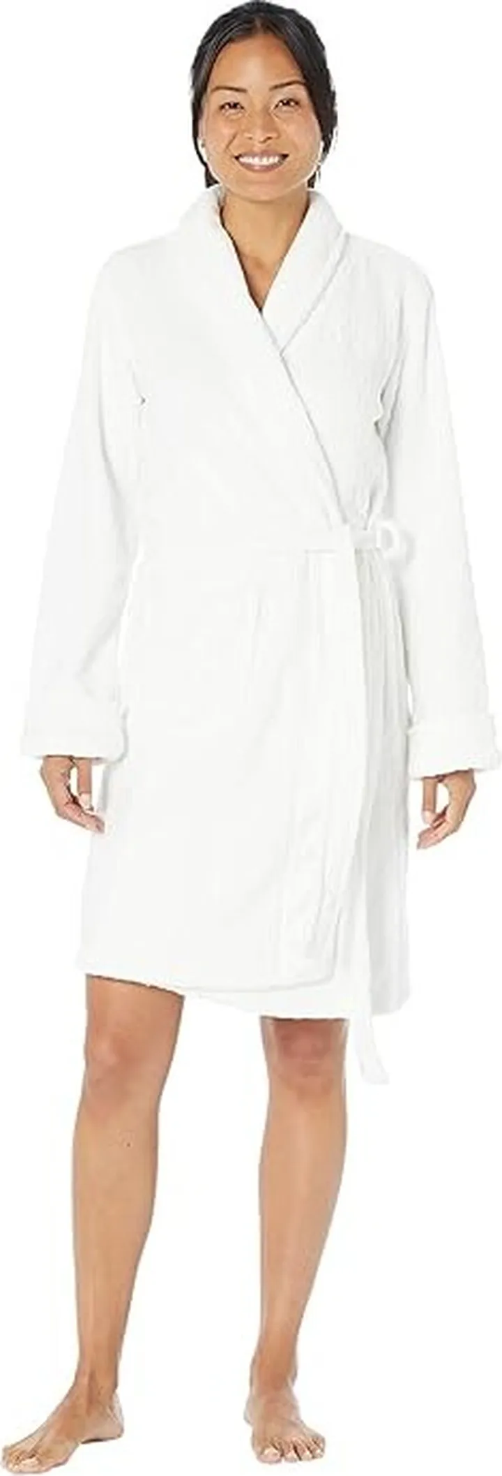 LAUREN Ralph Lauren Recycled So Soft Shawl Collar Robe (White) Women's Pajama