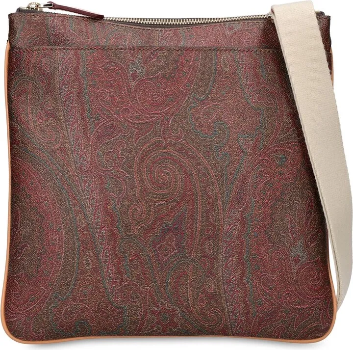Paisley coated cotton crossbody bag