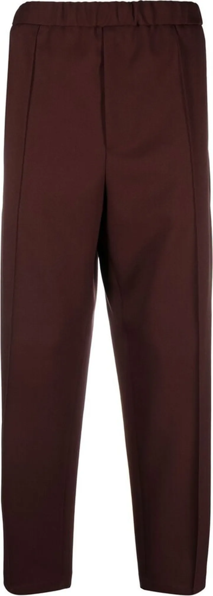 Elasticated-Waist Straight-Leg Trousers