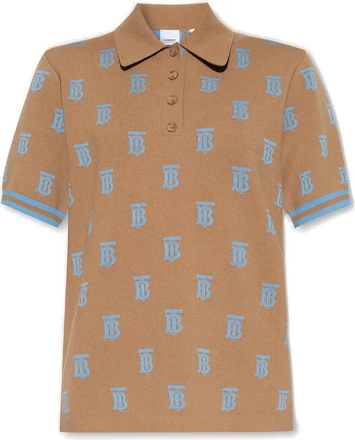 Burberry Monogram Short-Sleeved Knitted Polo Shirt