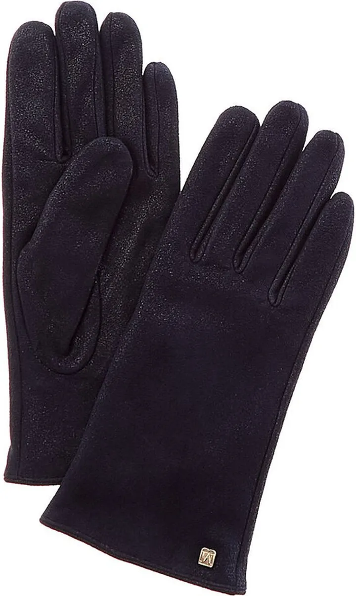 Bruno Magli Cashmere-Lined Metallic Suede Gloves