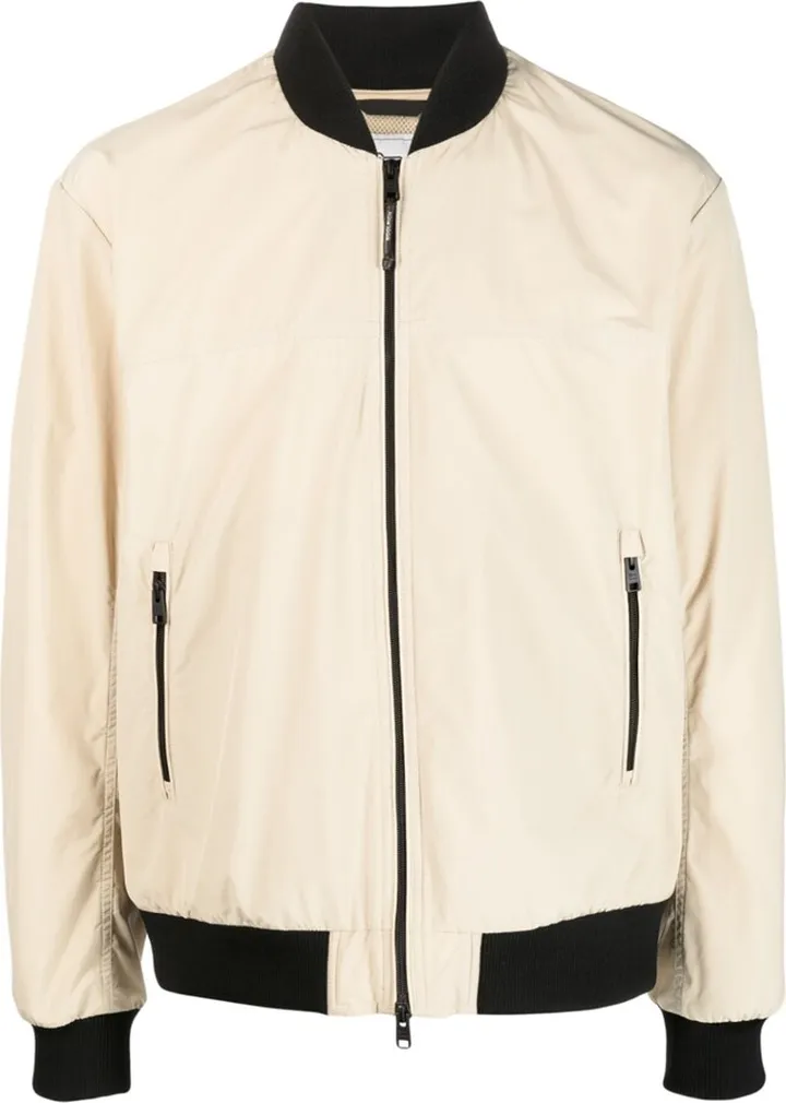 Logo-Patch Zip-Up Bomber Jacket