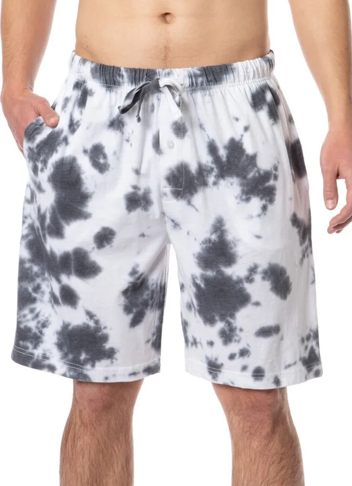 Intimo Mens Tye-Dye Rock Sleep Pajama Shorts (4X) Grey