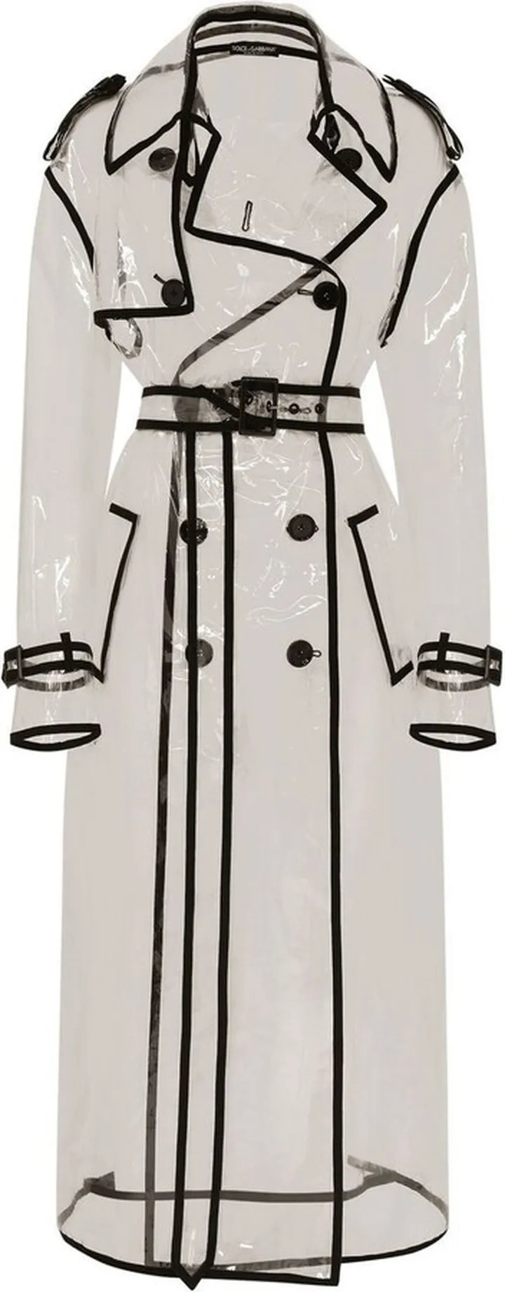 KIM DOLCE&GABBANA transparent-design long coat