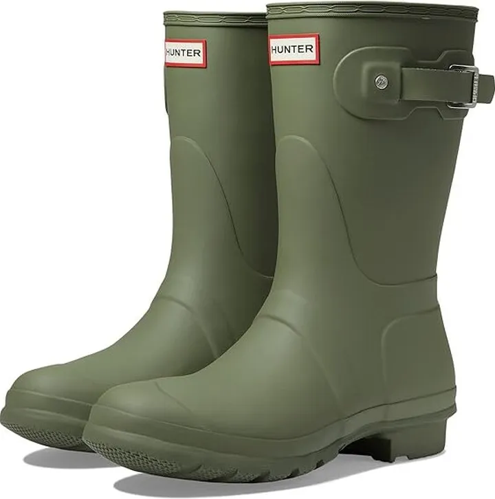 Hunter Original Short Logo Backstrap Boot (Lichen Green) Women's Shoes