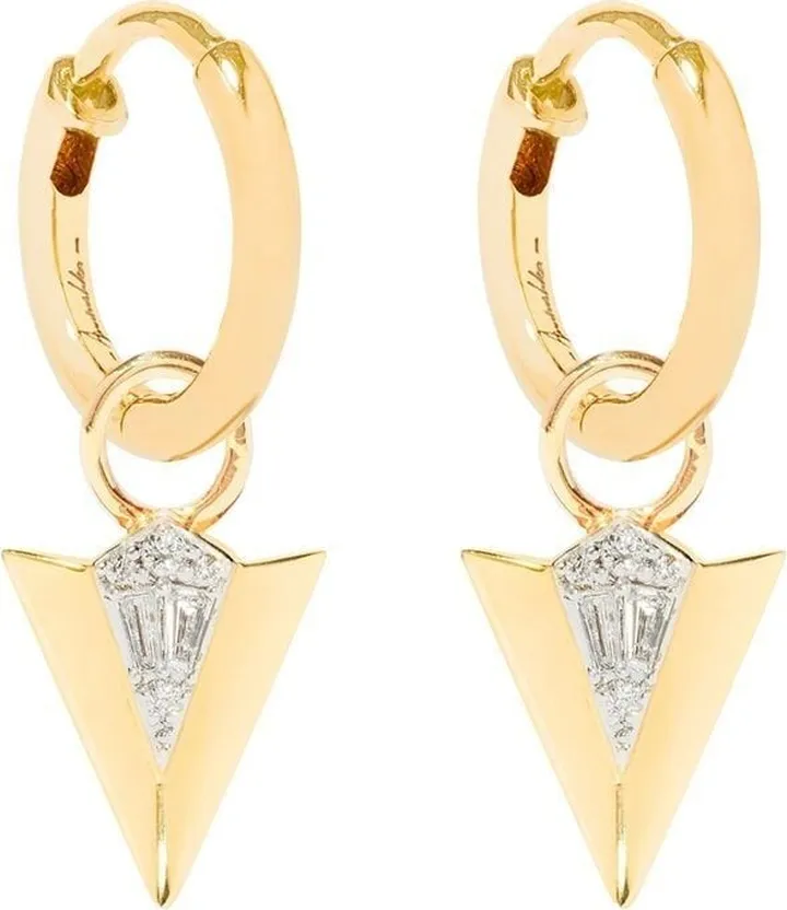 18kt yellow gold Flight diamond arrow earrings