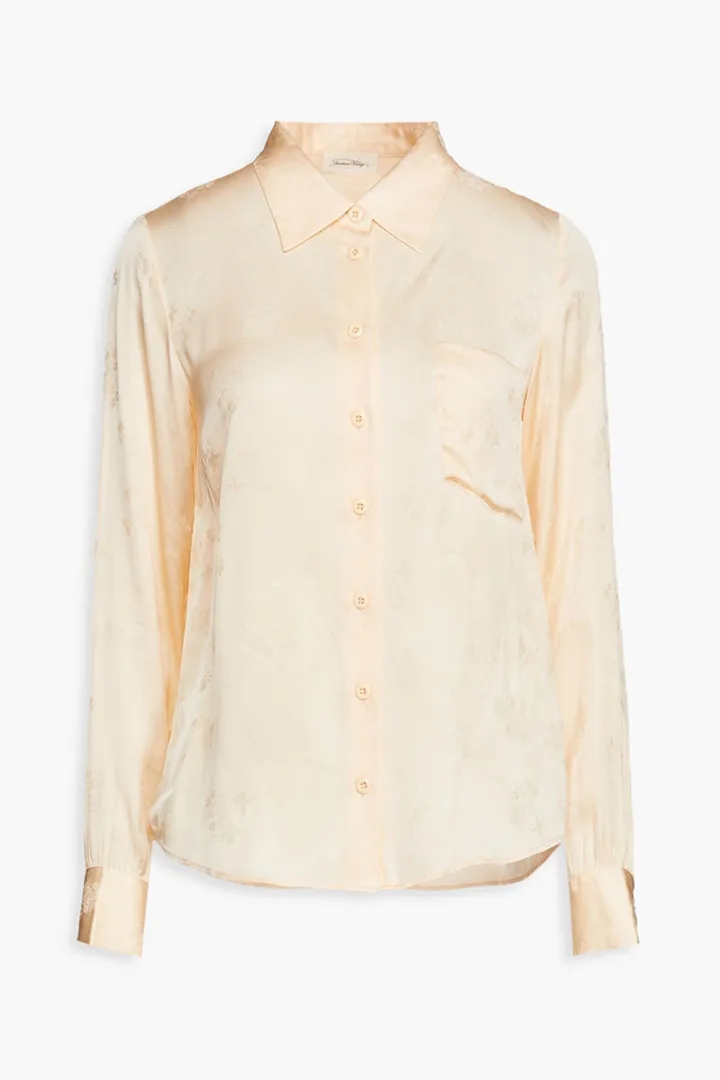 Floral-print jacquard shirt