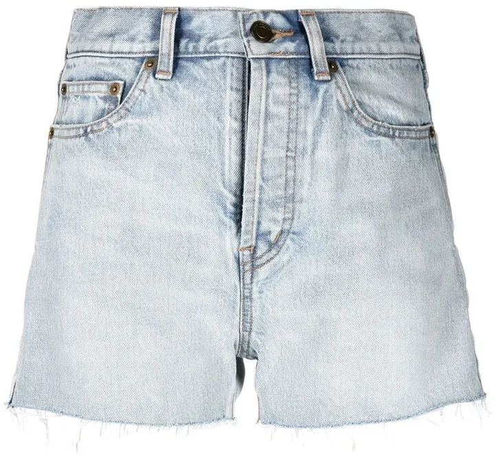 Raw-Hem Denim Shorts