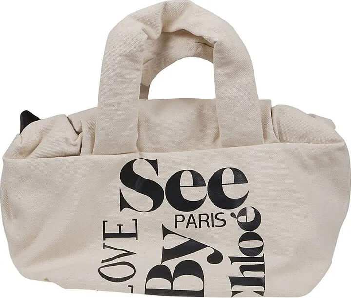 See By Chloé Logo-Print Hobo Tote Bag