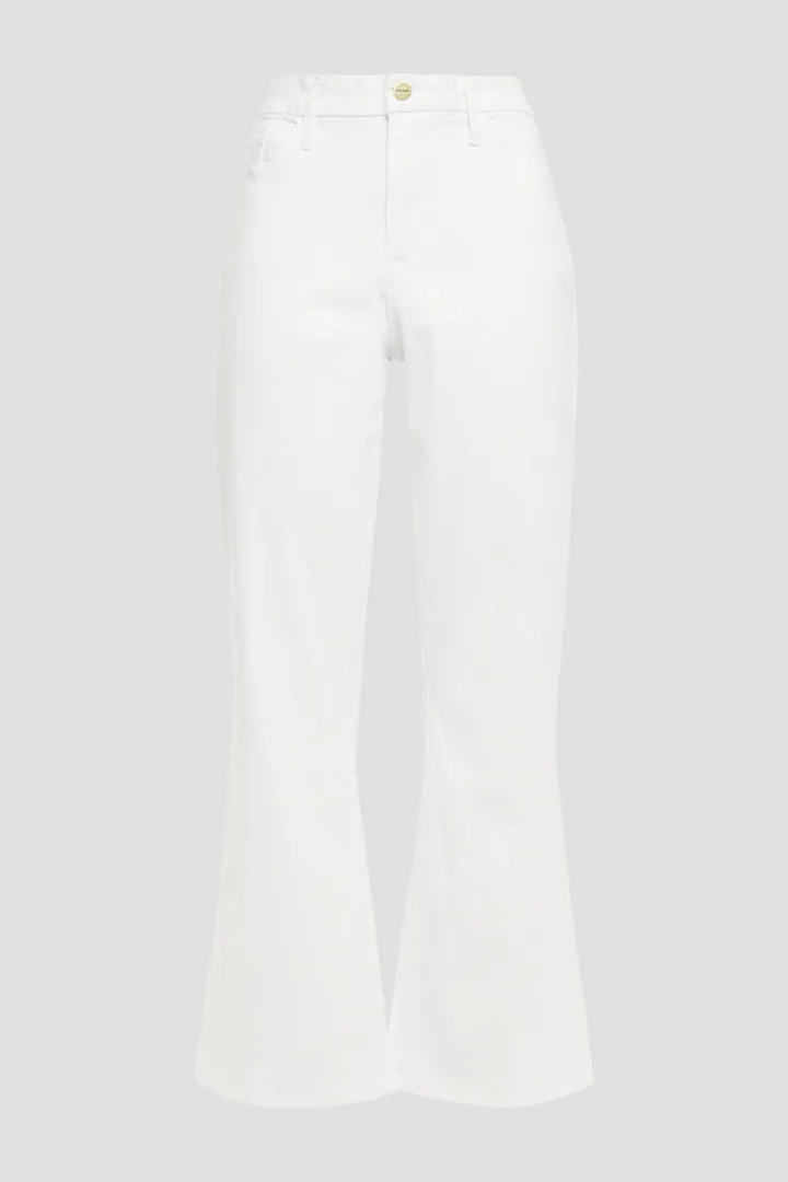 Snake-print high-rise kick-flare jeans