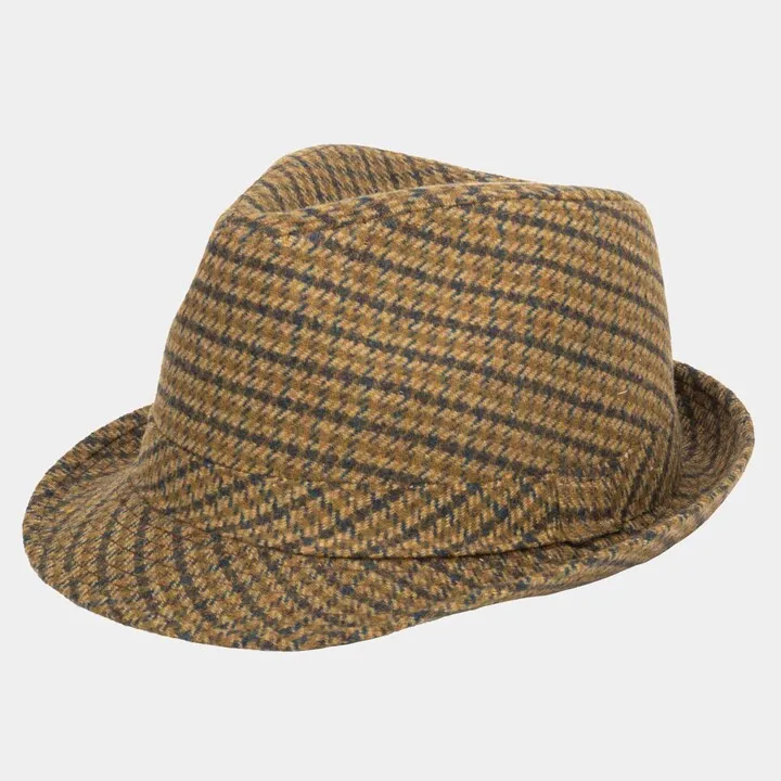 Houndstooth Plaid Fedora Hat