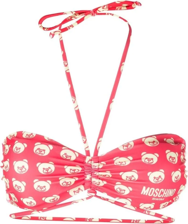 Teddy Bear-print bikini top