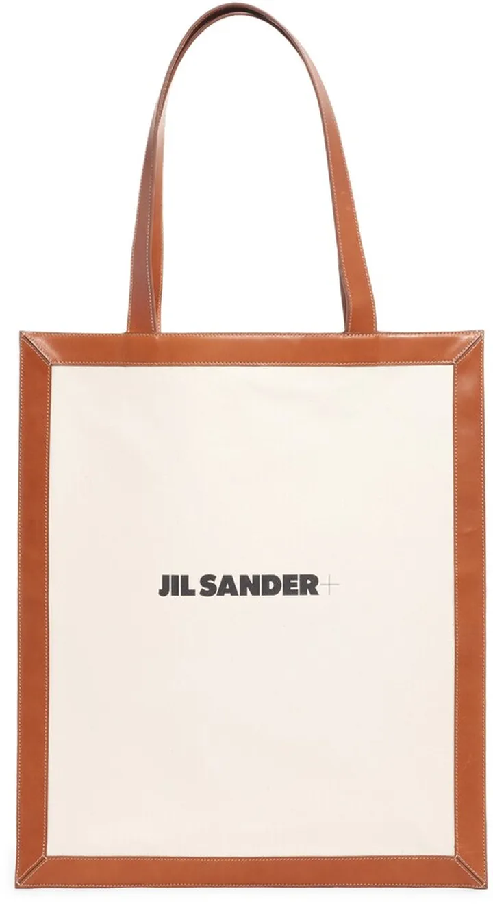 Flat Leather Shopper Tote