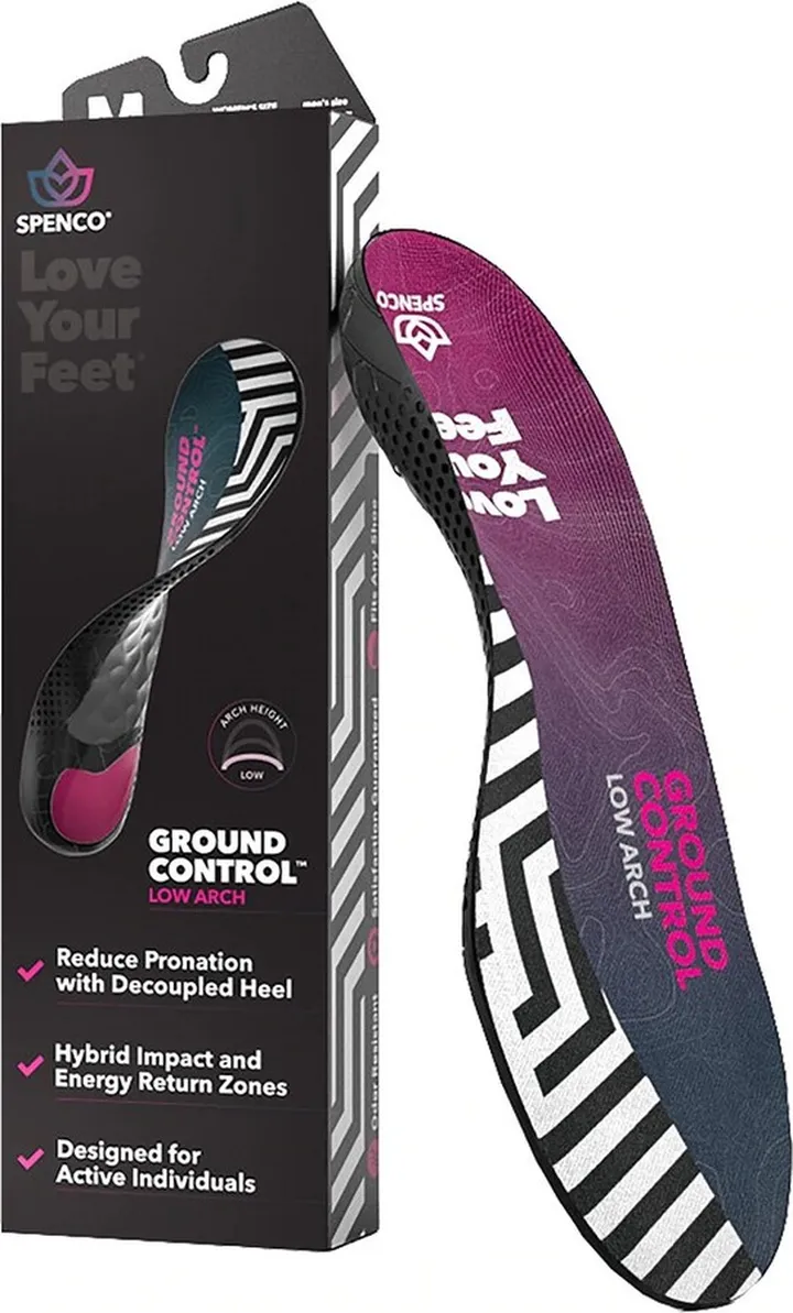 Spenco Ground Control Low Arch Shoe Insoles - S (Women's 7-8 | Men's 6-7)