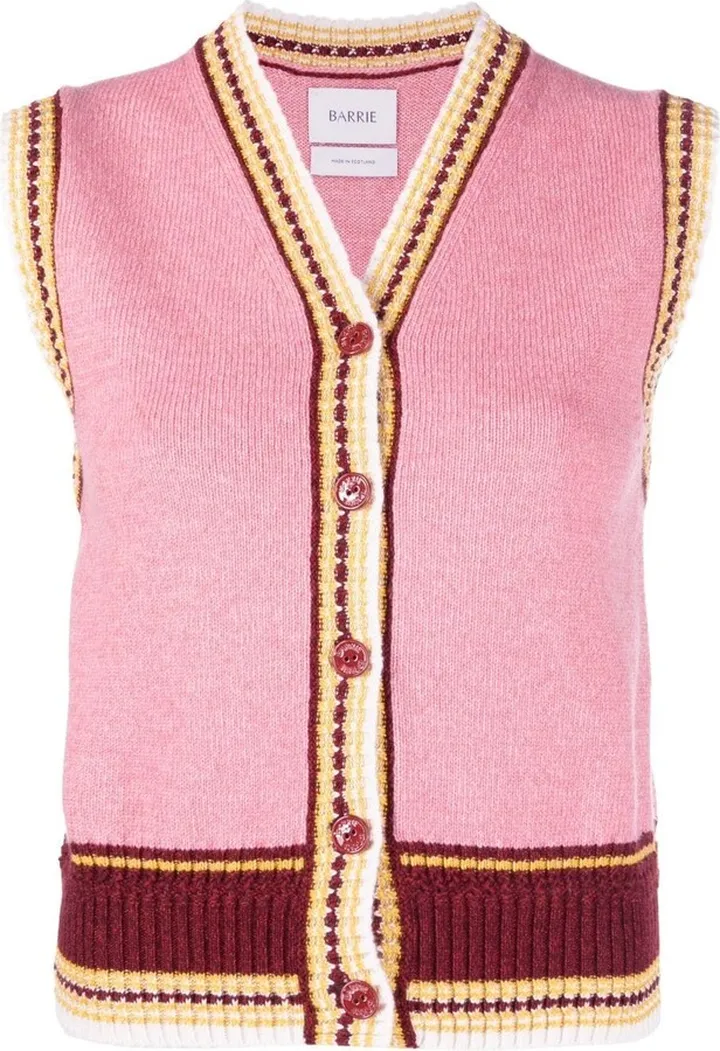 sleeveless V-neck cashmere cardigan