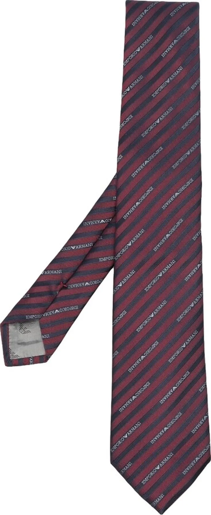 Logo-Embroidered Striped Silk Tie