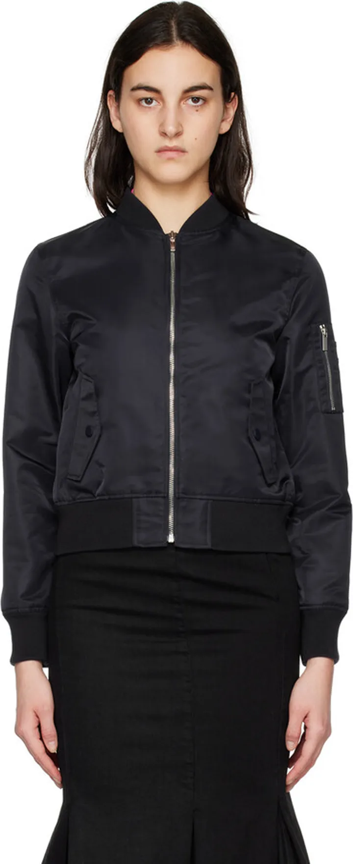Theory Navy Classic Bomber Jacket