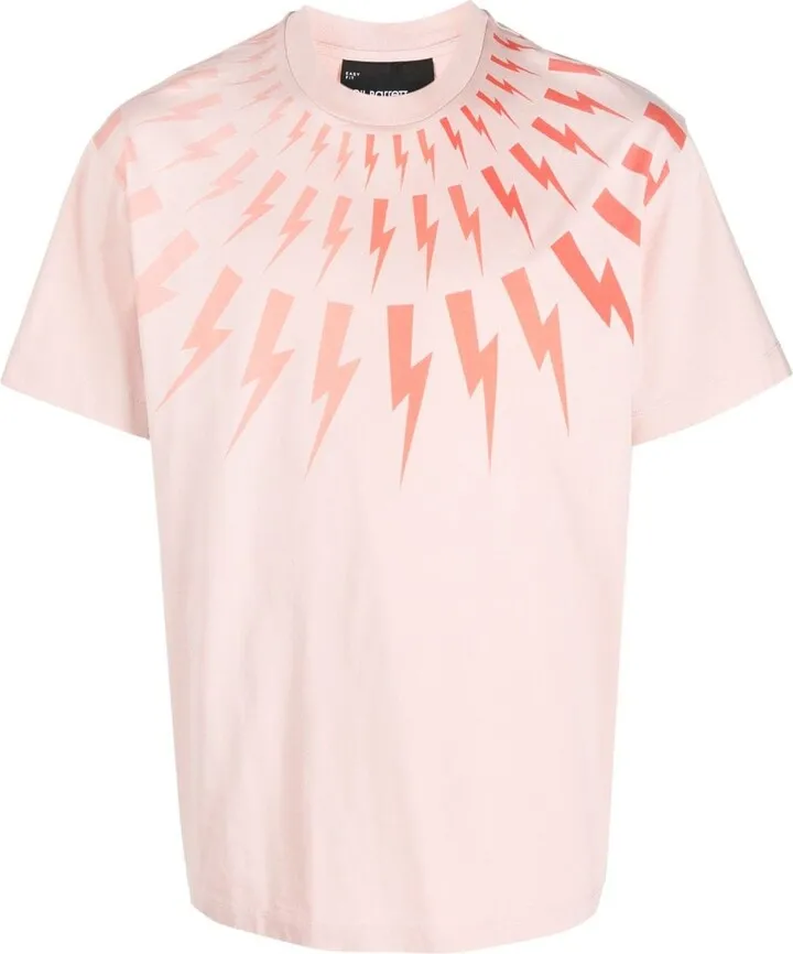 lightning-print cotton T-shirt