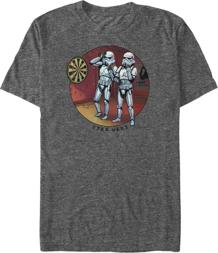 Men's Star Wars Stormtrooper Darts T-Shirt - Charcoal Heather - 3X Large