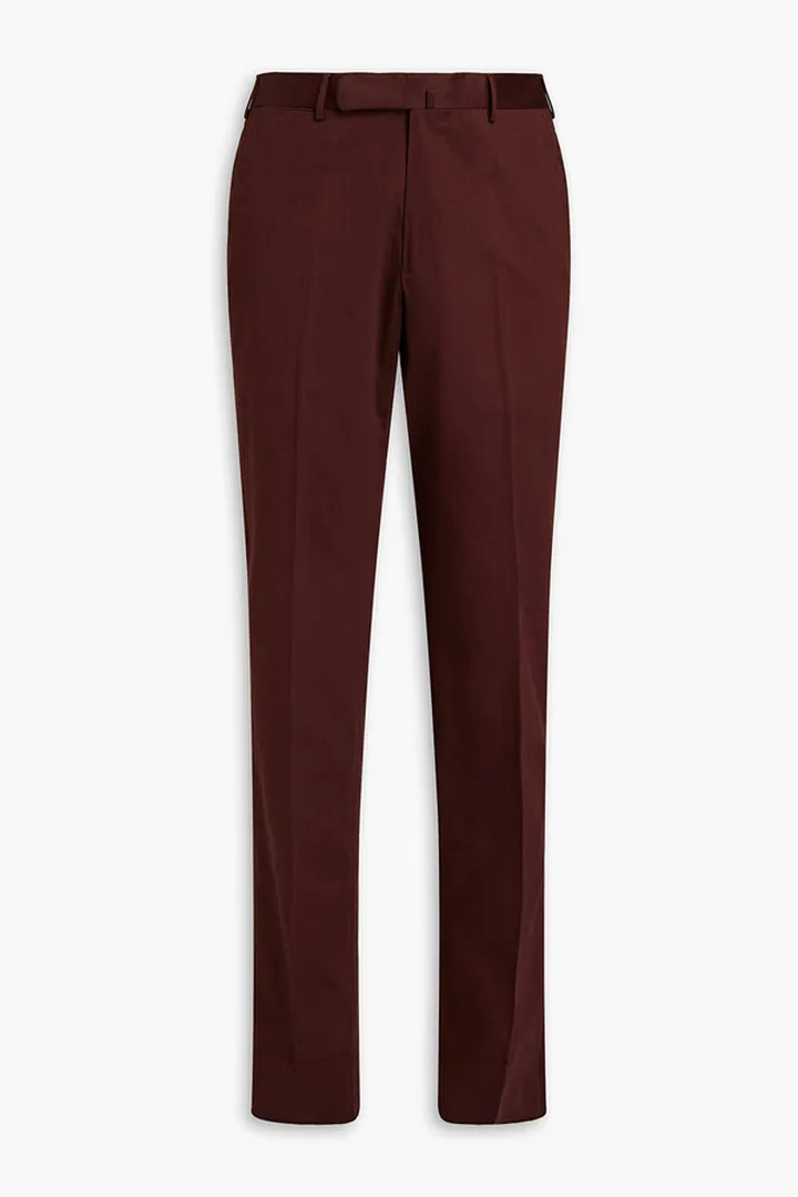 Slim-fit cotton-sateen suit pants