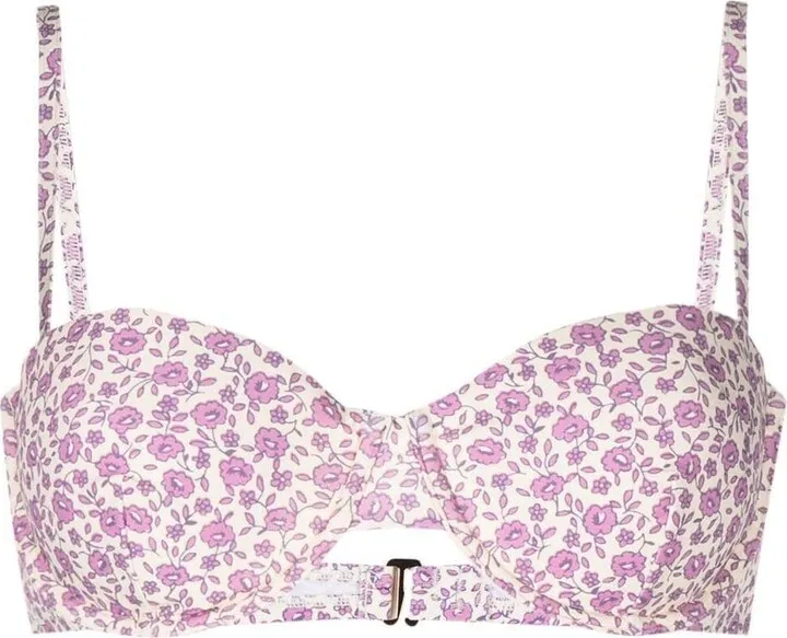 Floral-Print Bikini Top