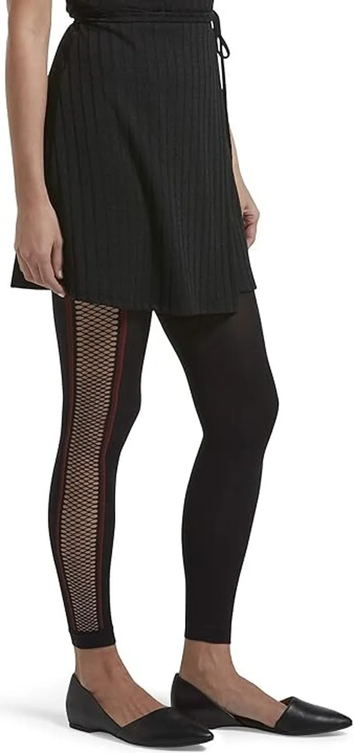 HUE Womens Fashion Footless Tights (Black - Side Net) Women's Casual Pants