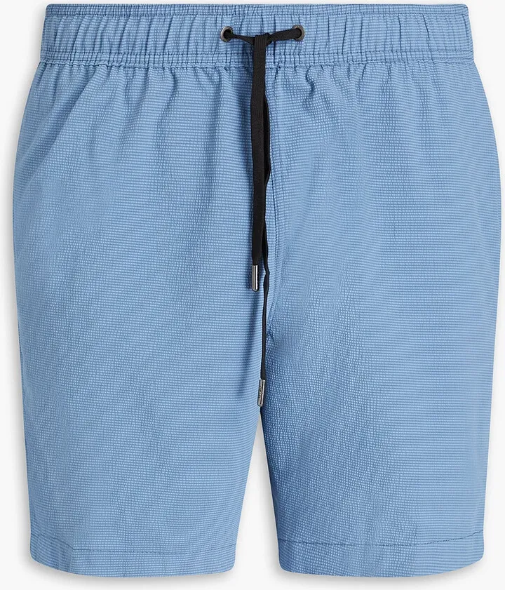 Charles mid-length striped seersucker swim shorts