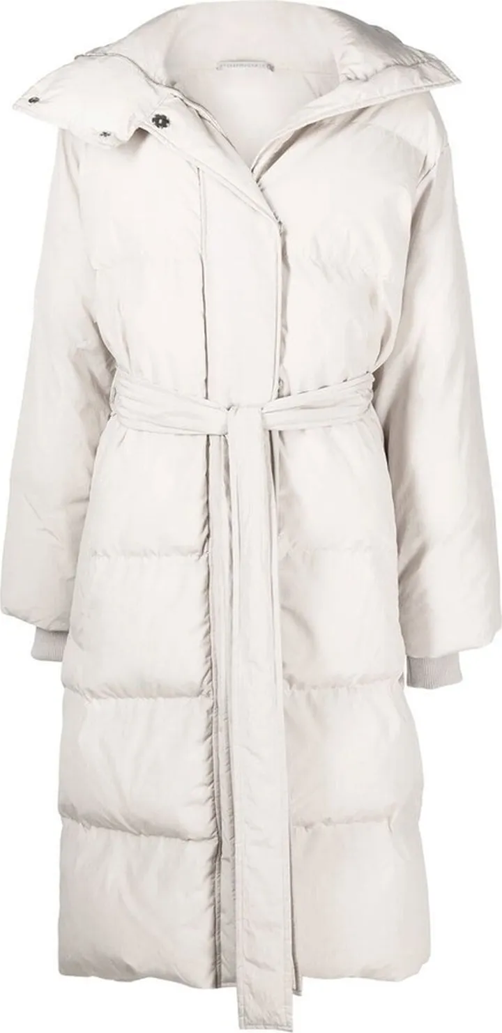 Funnel-Neck Long Puffer Coat