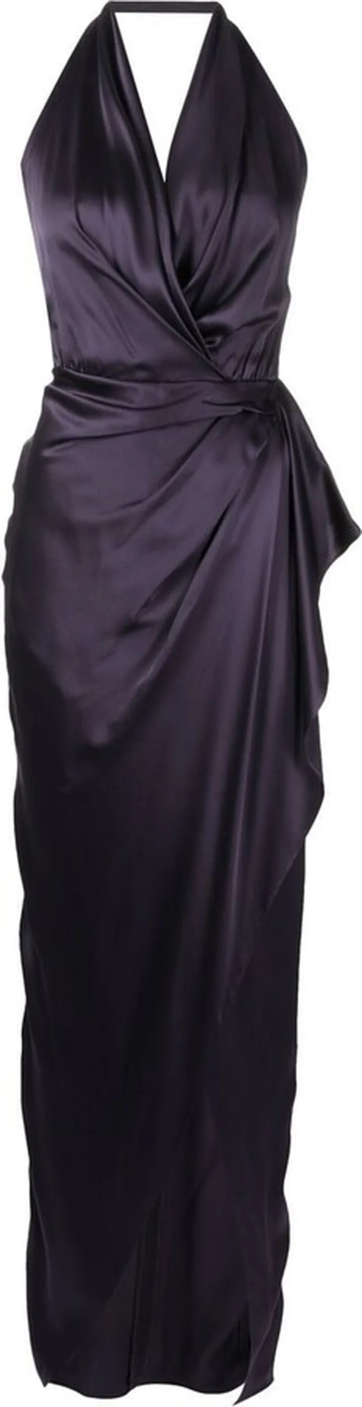 Satin Backless Halter-Neck Gown