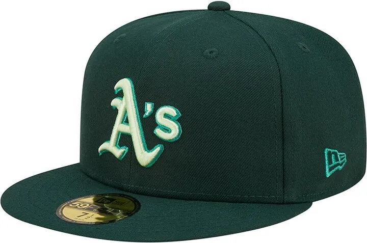 Men's New Era Green Oakland Athletics Monochrome Camo 59FIFTY Fitted Hat
