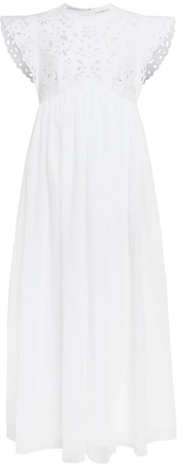 Broderie anglaise cotton midi dress