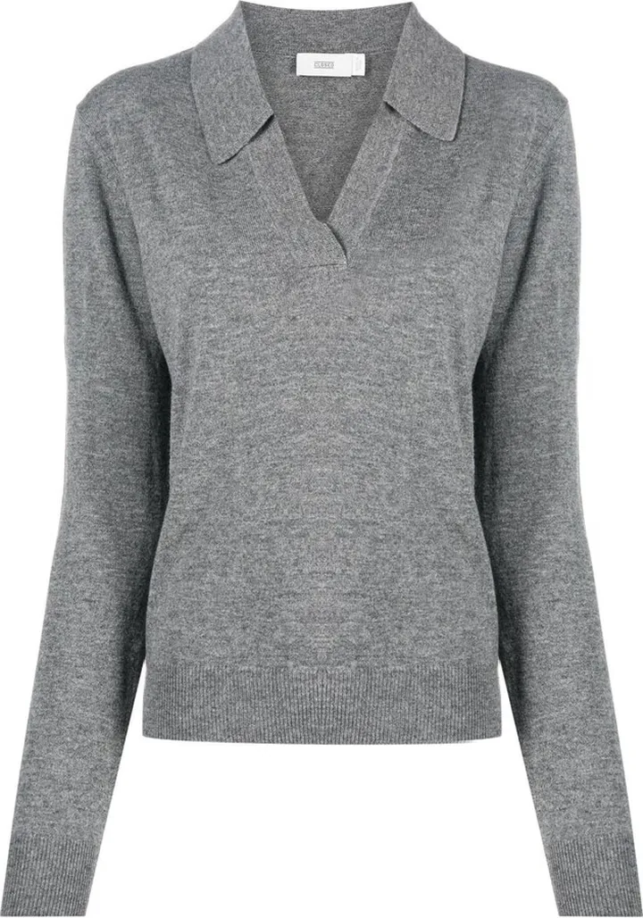 Wool-Cashmere Knitted Polo Top