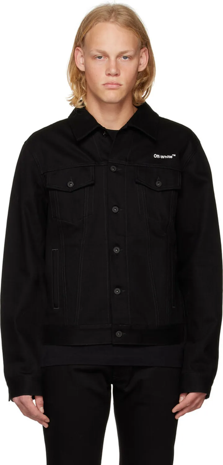 Off-White Black Diag Tab Denim Jacket