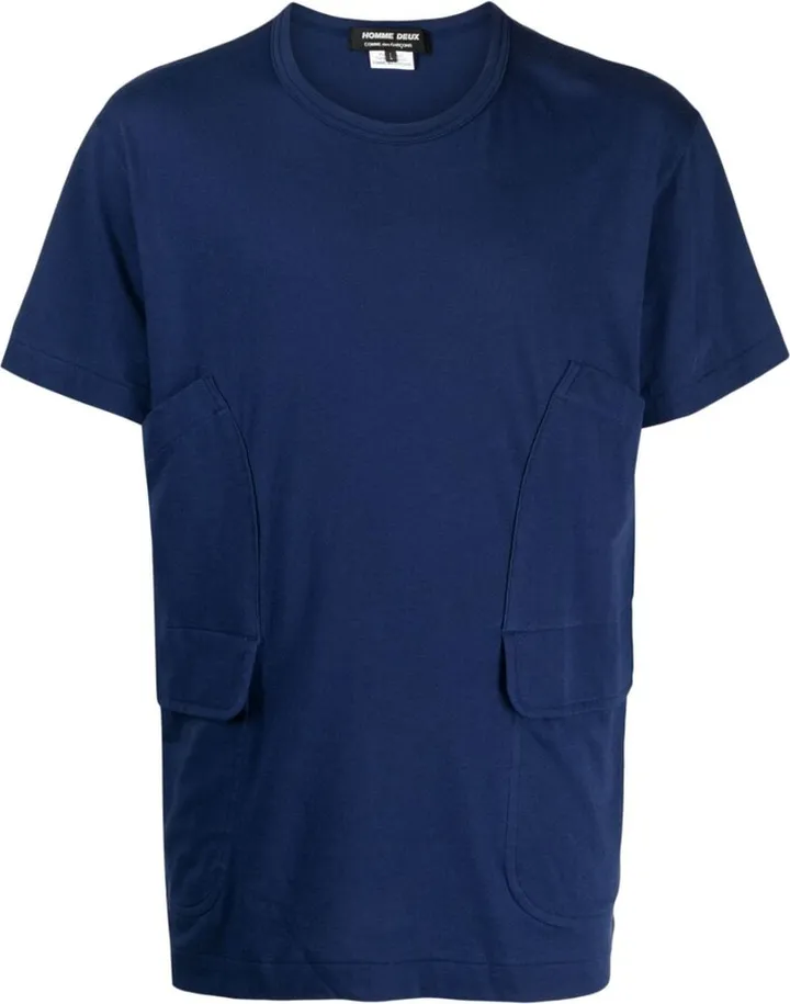 flap-pocket cotton T-shirt