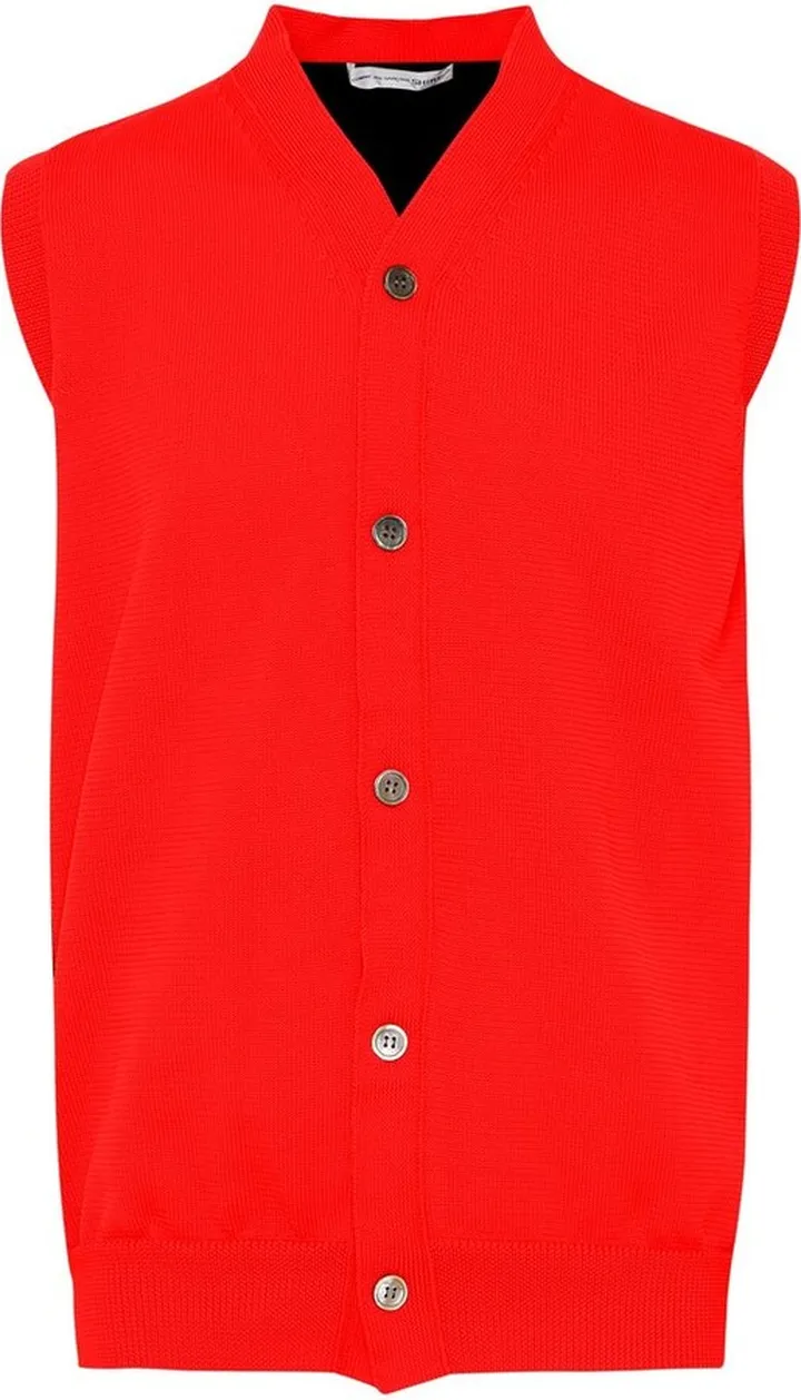 Comme des Garçons Shirt Two-Tone V-Neck Knit Vest