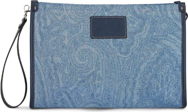 Logo-Patch Paisley-Print Clutch