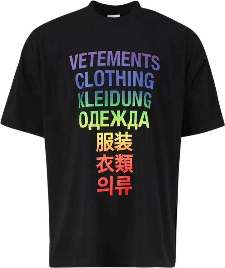 Translation Tee Black And Rainbow