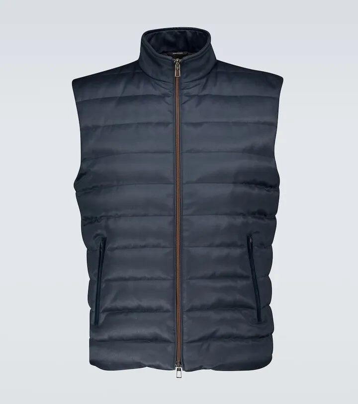 Gateway down-filled silk gilet