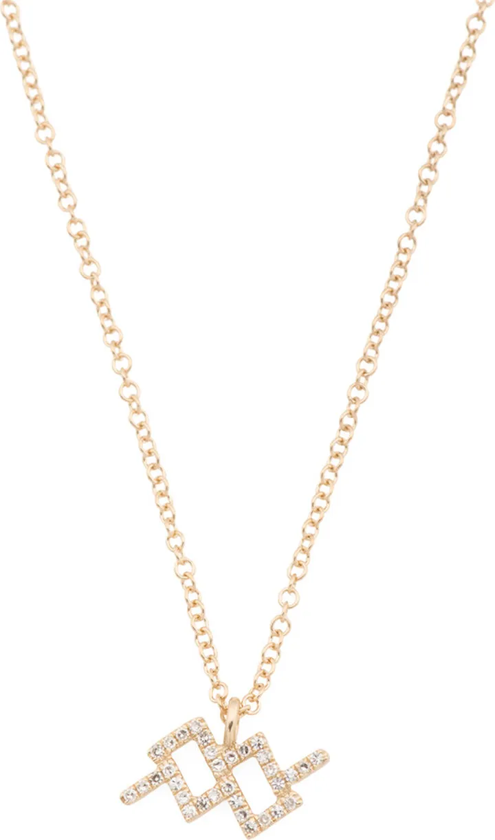 14k Gold Diamond Zodiac Necklace