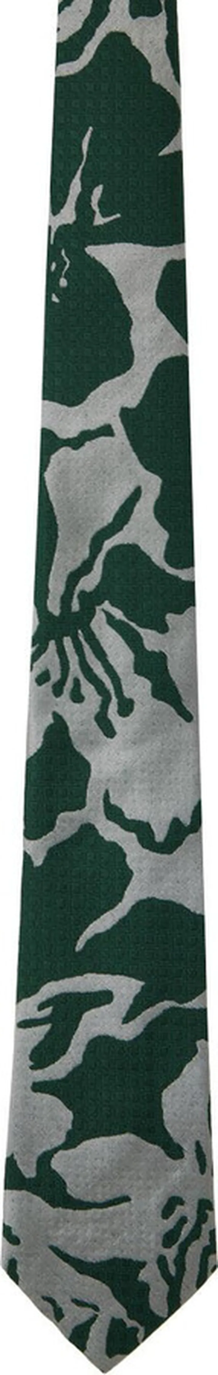 Dries Van Noten Green & Silver Jacquard Tie