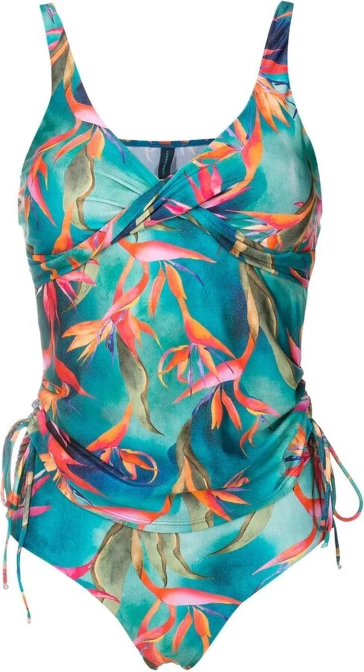 Bruma-print draped tankini