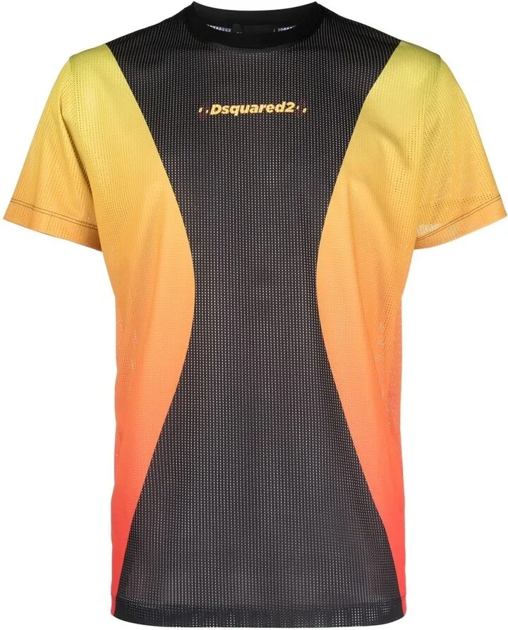 logo-print mesh T-shirt