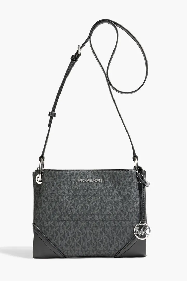 Logo-print coated-canvas shoulder bag