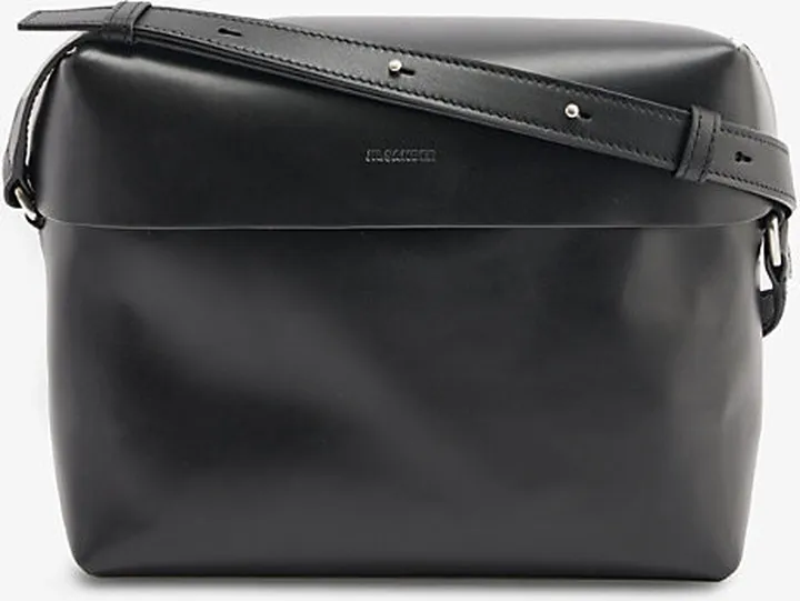Black Lid Grained-leather Cross-body bag