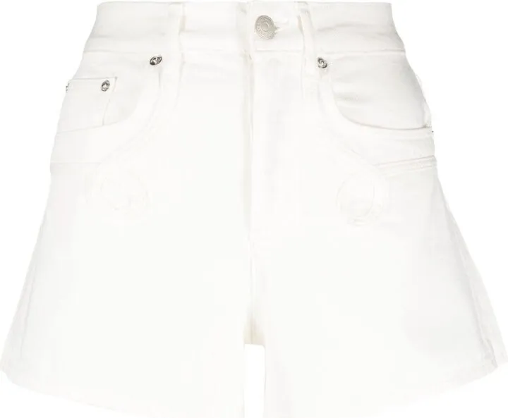 Embroidered Denim Shorts