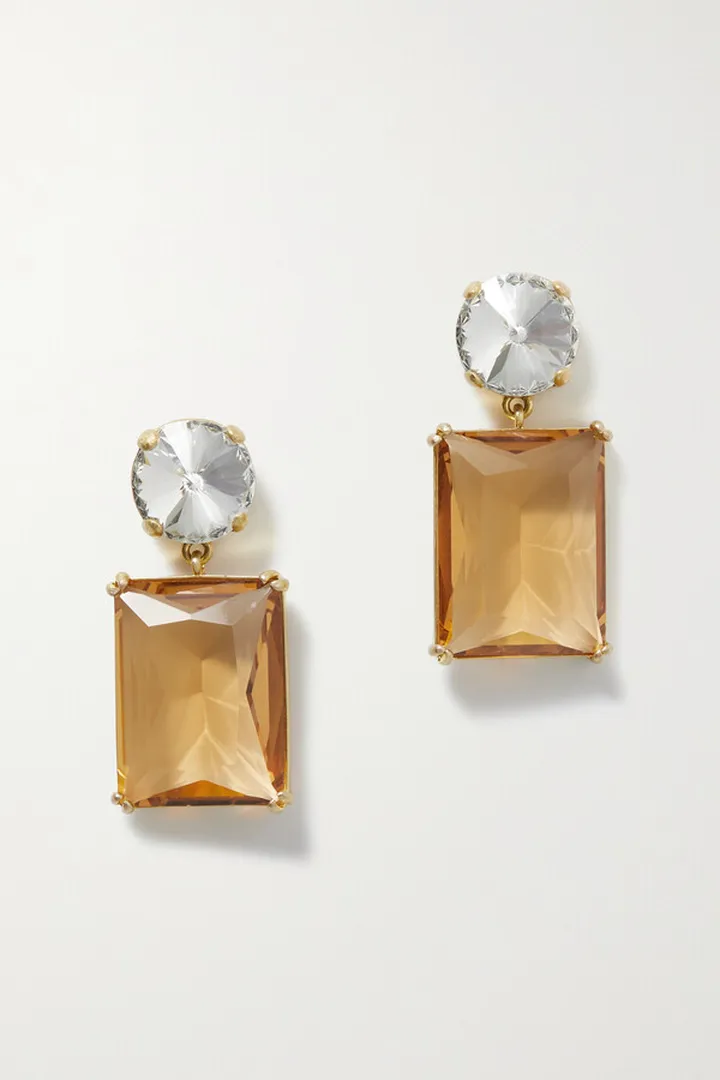 Roxanne Assoulin - Gold-tone Crystal Earrings - Brown